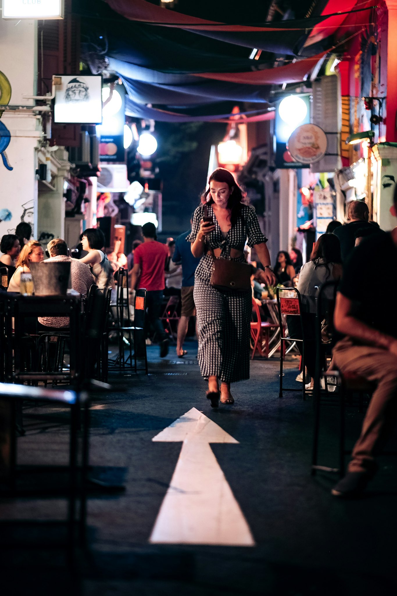 Picture of a laneway temporarily converted to night-market dining